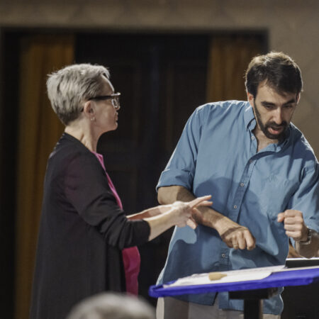 Photo from the masterclass sessions with conductor Gaddiel Dombrowner